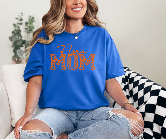 Flora Mom Leopard Glitter T-Shirt