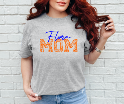 Flora Mom Leopard Glitter T-Shirt